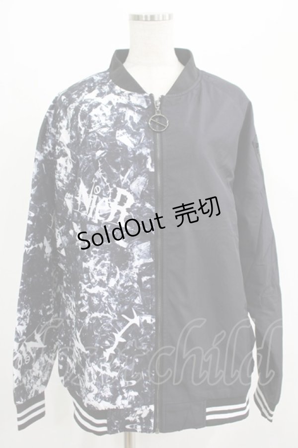 画像1: NieR Clothing / プリント切替ブルゾンジャケット   H-25-07-01-036-PU-JA-KB-ZH (1)