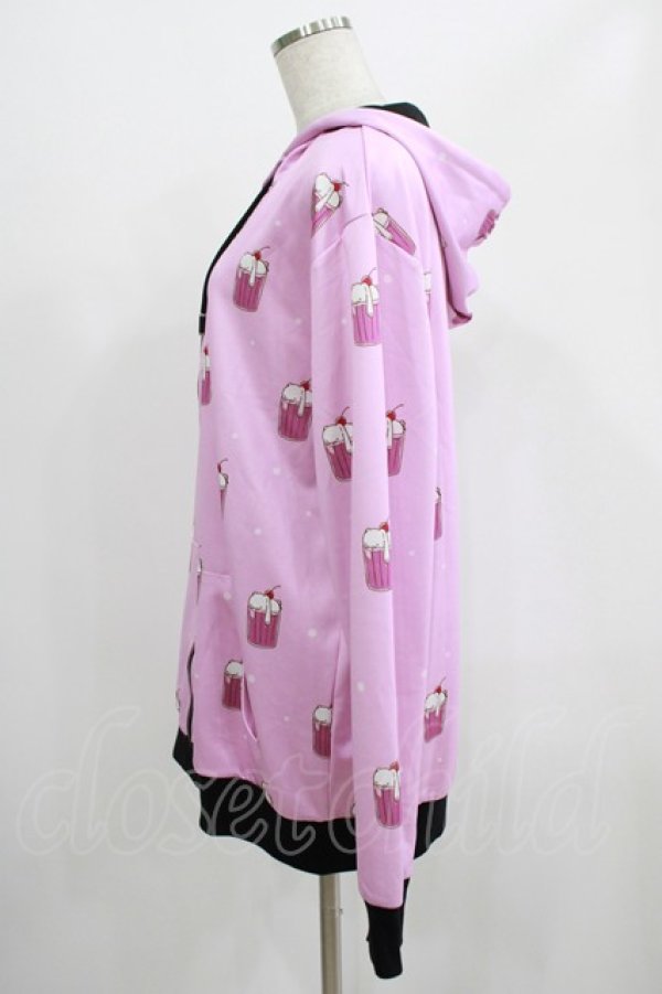 画像2: NieR Clothing / 総柄ZIPパーカー  ピンク H-25-07-01-038-PU-TO-KB-ZH (2)