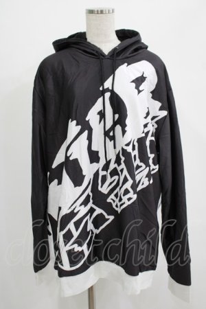 画像: NieR Clothing / 防寒裏起毛パーカー  黒×白 H-25-07-01-039-PU-TO-KB-ZH