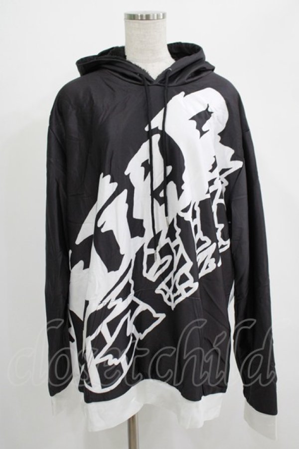 画像1: NieR Clothing / 防寒裏起毛パーカー  黒×白 H-25-07-01-039-PU-TO-KB-ZH (1)