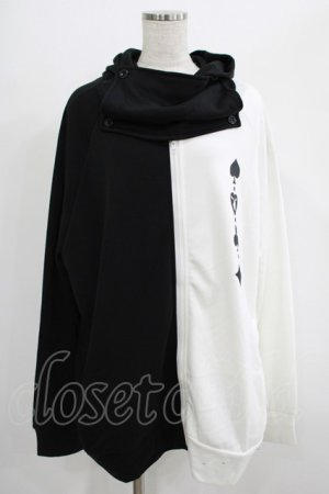 画像: NieR Clothing / TWO-TONE ZIPパーカー  黒×白 H-25-07-01-040-PU-TO-KB-ZH