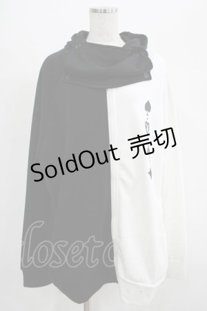 画像: NieR Clothing / TWO-TONE ZIPパーカー  黒×白 H-25-07-01-040-PU-TO-KB-ZH