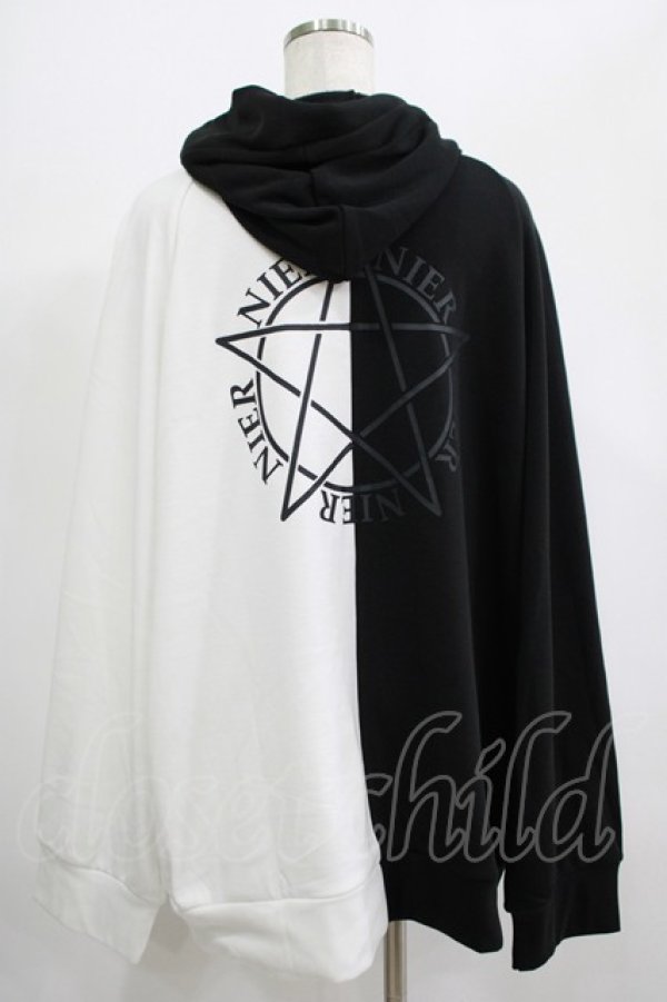 画像3: NieR Clothing / TWO-TONE ZIPパーカー  黒×白 H-25-07-01-040-PU-TO-KB-ZH (3)