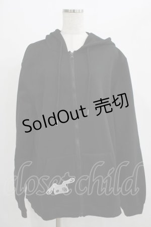 画像: NieR Clothing / 刺繍ZIPパーカー  黒 H-25-07-01-042-PU-TO-KB-ZH