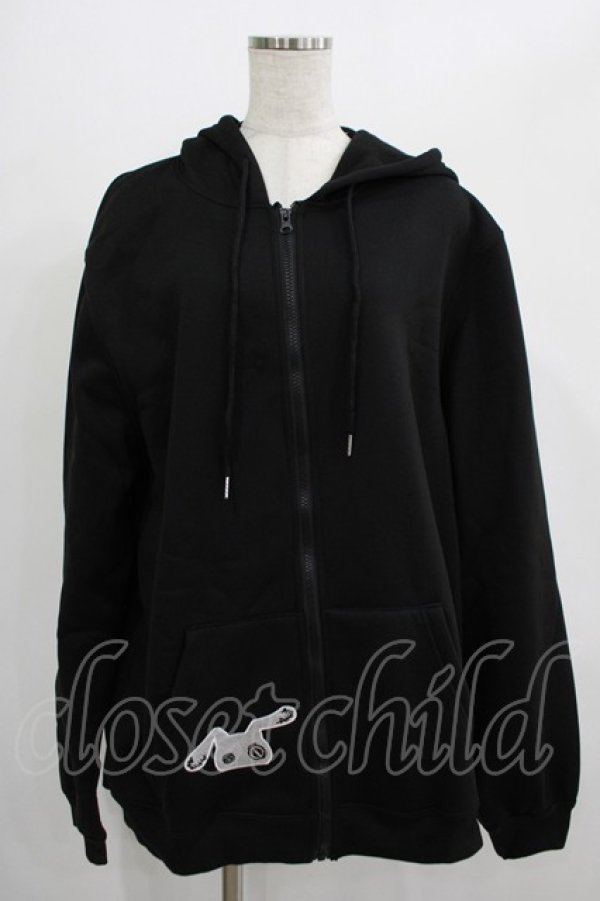 画像1: NieR Clothing / 刺繍ZIPパーカー  黒 H-25-07-01-042-PU-TO-KB-ZH (1)