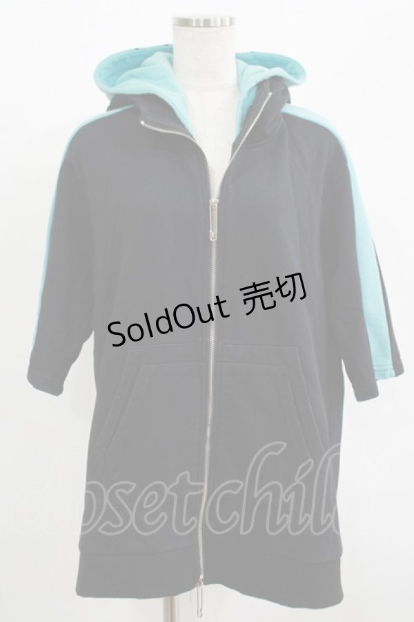 画像1: NieR Clothing / ダブルフードZIPパーカー  黒×サックス H-25-07-01-047-PU-TO-KB-ZH (1)