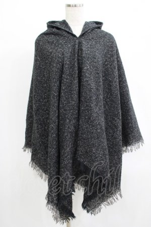 画像: NieR Clothing / フード付きニットポンチョ  グレー H-25-07-01-050-PU-JA-KB-ZH