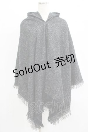 画像: NieR Clothing / フード付きニットポンチョ  グレー H-25-07-01-050-PU-JA-KB-ZT192