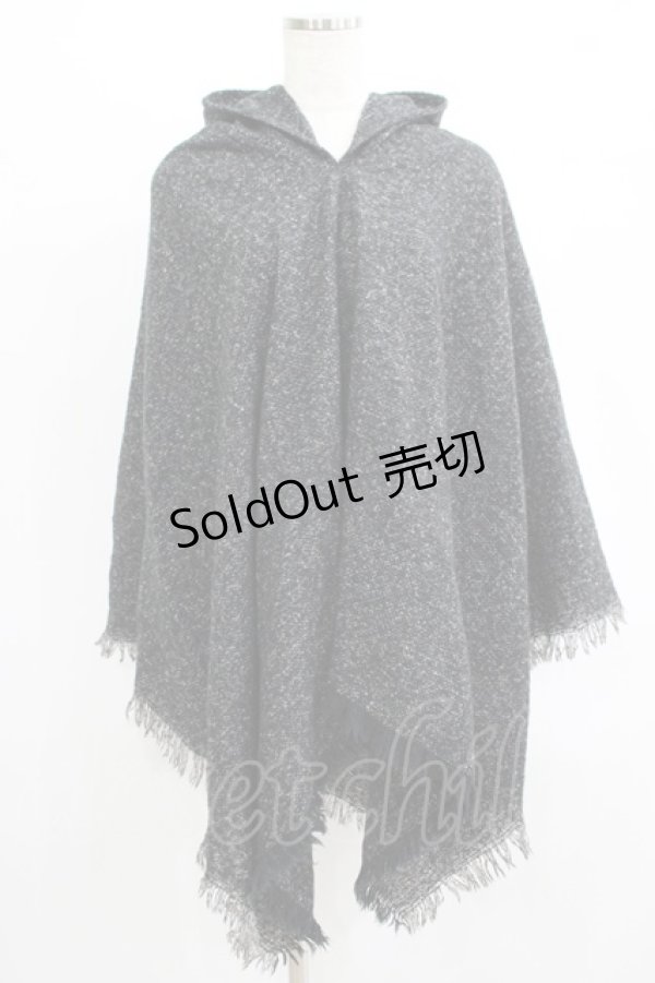 画像1: NieR Clothing / フード付きニットポンチョ  グレー H-25-07-01-050-PU-JA-KB-ZT192 (1)