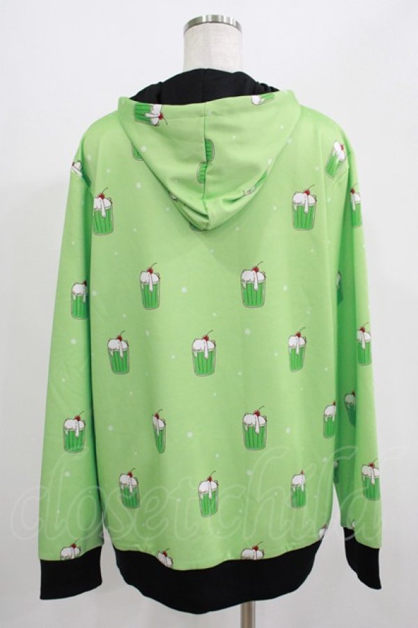 画像3: NieR Clothing / 総柄ZIPパーカー  ミントグリーン H-25-07-01-051-PU-TO-KB-ZH (3)