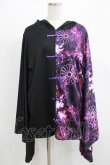 画像1: NieR Clothing / 着物風袖チャイナプルパーカー  黒 H-25-07-01-052-PU-TO-KB-ZH (1)