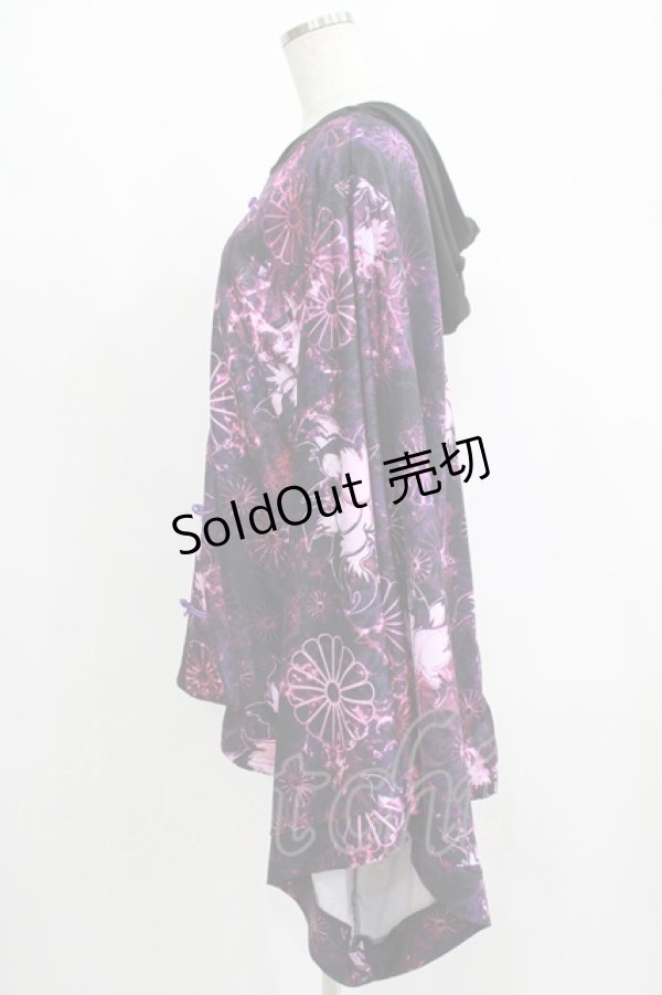 画像2: NieR Clothing / 着物風袖チャイナプルパーカー  黒 H-25-07-01-052-PU-TO-KB-ZH (2)
