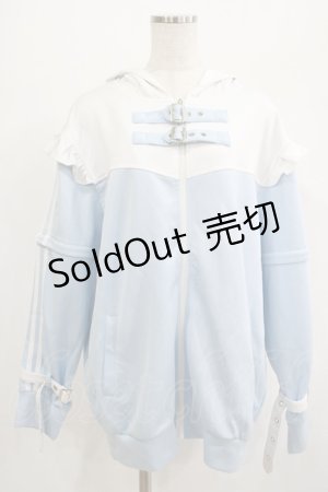 画像: NieR Clothing / うさ耳付きSIDE LINE 2WAY ZIP OUTER  サックス H-25-07-01-053-PU-JA-KB-ZH