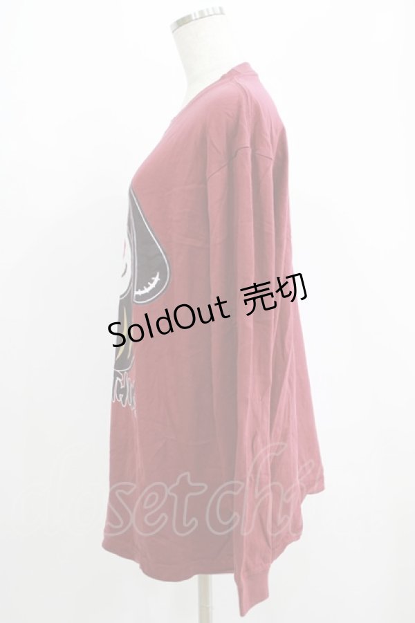 画像2: NieR Clothing / プリント長袖CUTSEW  エンジ H-25-07-01-055-PU-TO-KB-ZH (2)