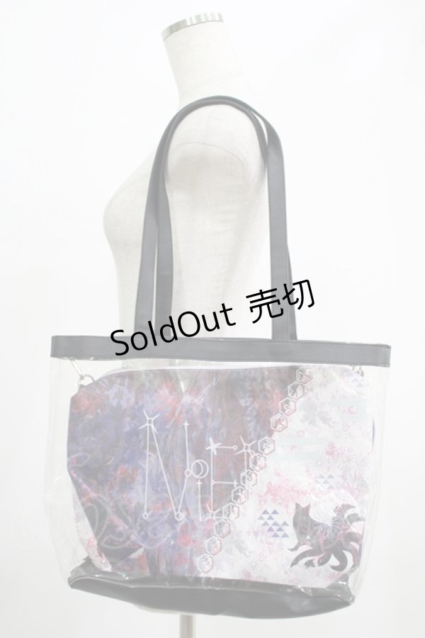 画像1: NieR Clothing / 斜めTWO-TONE 5WAY ARRANGE BAG  和柄九尾 H-25-07-01-057-PU-BG-KB-ZH (1)