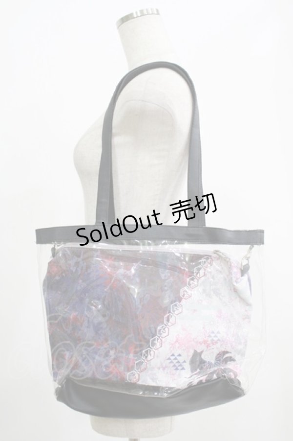 画像2: NieR Clothing / 斜めTWO-TONE 5WAY ARRANGE BAG  和柄九尾 H-25-07-01-057-PU-BG-KB-ZH (2)