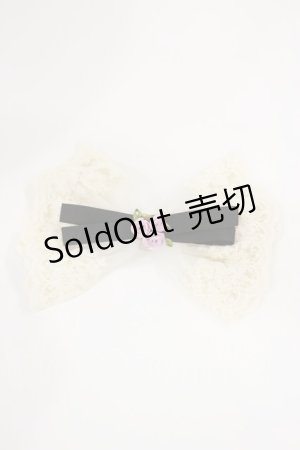 画像: m petit by misako / リボンバレッタ  ブラック/アイボリー H-25-07-01-1011-LO-AC-YZ-ZH