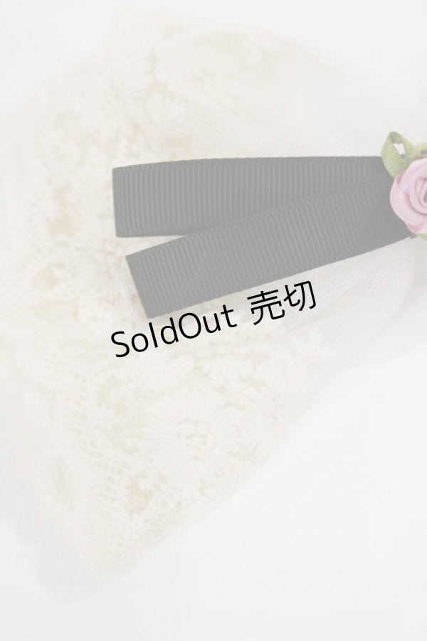 画像2: m petit by misako / リボンバレッタ  ブラック/アイボリー H-25-07-01-1011-LO-AC-YZ-ZH (2)