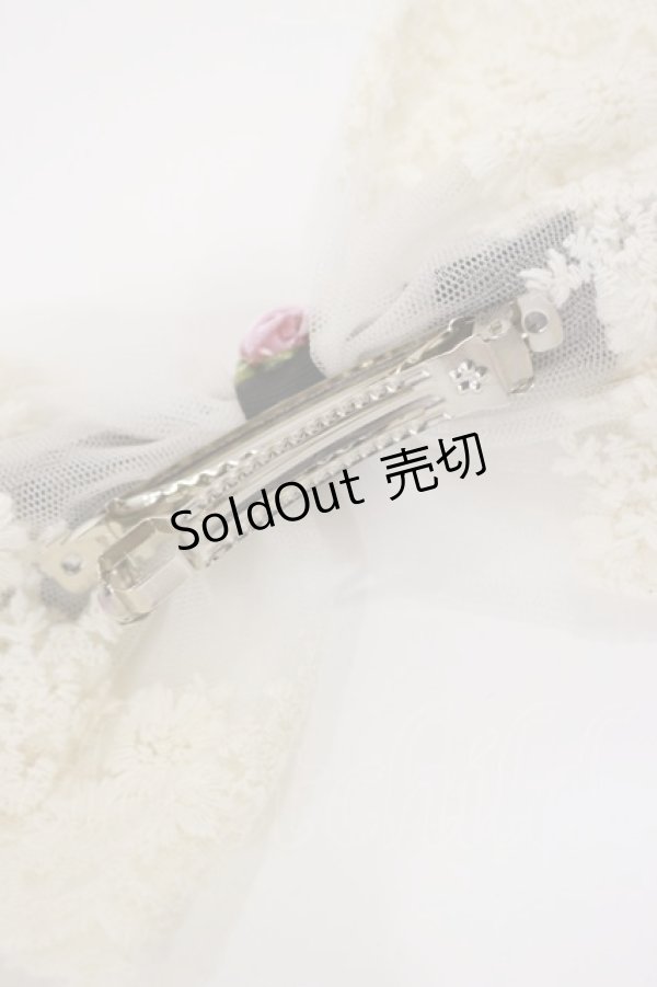 画像3: m petit by misako / リボンバレッタ  ブラック/アイボリー H-25-07-01-1011-LO-AC-YZ-ZH (3)