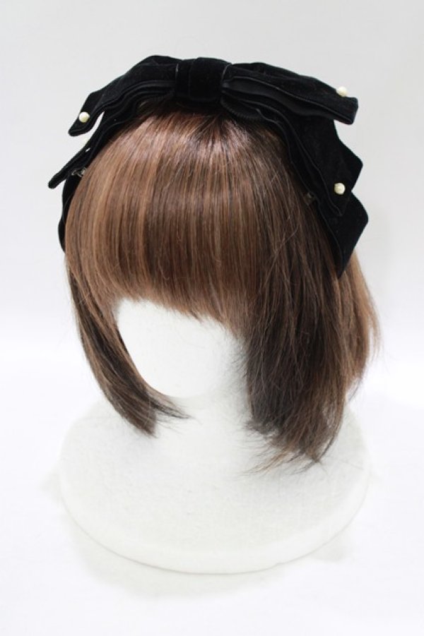 【SALE／55%OFF】 Melody BasKet H-25-07-01 ブラック ベルベットリボンクリップ / ヘアアクセサリー