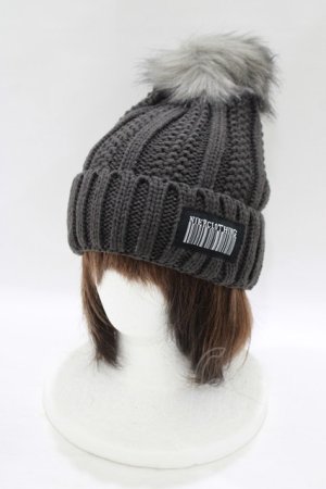画像: NieR Clothing / ポンポン付きニット帽  グレー H-25-07-01-069-PU-AC-KB-ZH