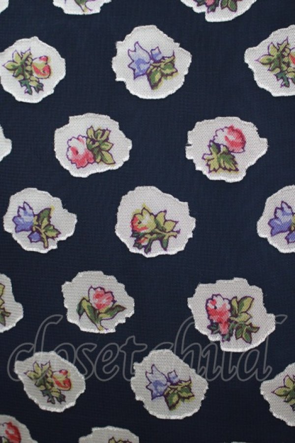 画像4: Jane Marple Dans Le Salon / Pieces of Flowersのスカート  ライトネイビー H-25-07-01-006-JM-SK-KB-ZH (4)
