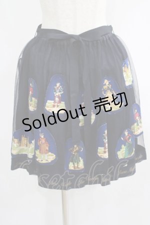 画像: Jane Marple / Old Englandのデコパージュスカート  ネイビー H-25-07-01-009-JM-SK-KB-ZH