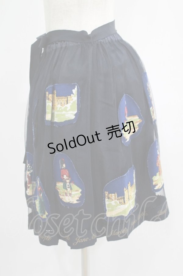 画像2: Jane Marple / Old Englandのデコパージュスカート  ネイビー H-25-07-01-009-JM-SK-KB-ZH (2)