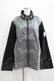 画像1: NieR Clothing / 切替リングZIPブルゾン  黒×シルバー H-25-07-01-011-PU-JA-KB-ZH (1)