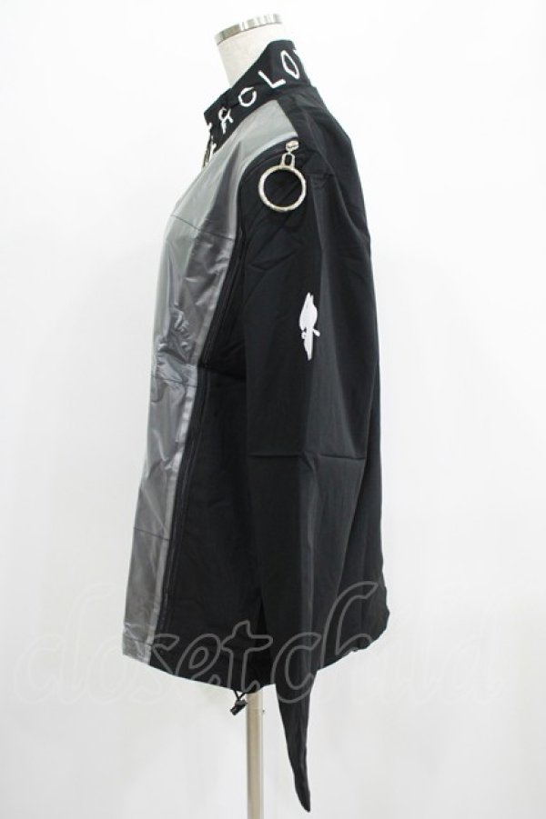画像2: NieR Clothing / 切替リングZIPブルゾン  黒×シルバー H-25-07-01-011-PU-JA-KB-ZH (2)