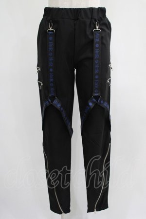 画像: NieR Clothing / ガーターハーネス風パンツ  黒 H-25-07-01-016-PU-PA-KB-ZH
