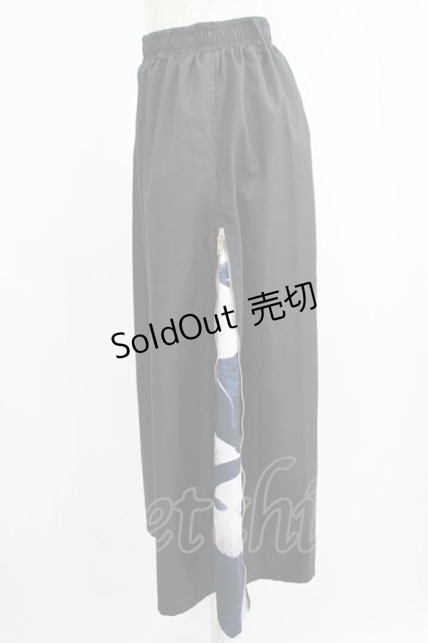 NieR Clothing / 2WAY SIDE ZIP WIDE PANTS 黒 H-25-07-01-021