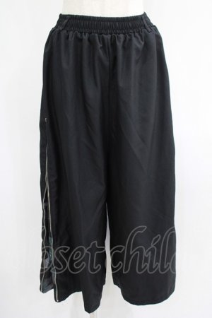 画像: NieR Clothing / 2WAY SIDE ZIP WIDE PANTS  黒×緑 H-25-07-01-023-PU-PA-KB-ZH
