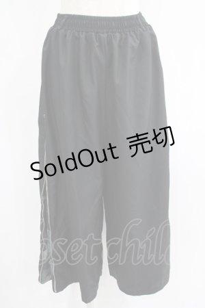 画像: NieR Clothing / 2WAY SIDE ZIP WIDE PANTS  黒×緑 H-25-07-01-023-PU-PA-KB-ZH