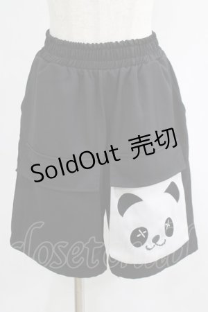 画像: NieR Clothing / PANDA HALF PANTS  黒 H-25-07-01-026-PU-PA-KB-ZH