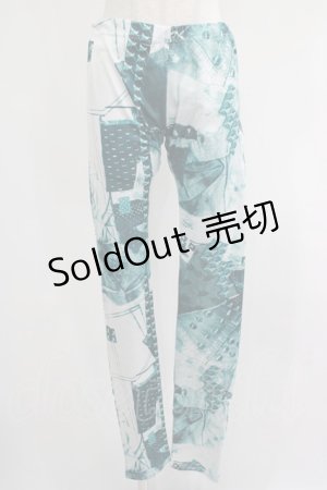 画像: MINT NeKO / プリントレギンス  グリーン H-25-07-02-1031-HN-PA-KB-ZH
