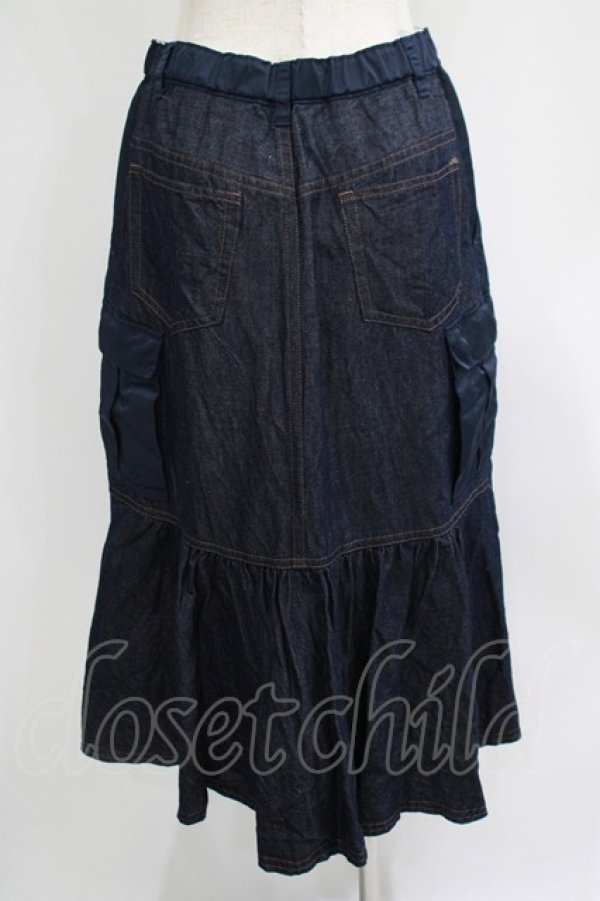 画像3: Jane Marple Dans Le Salon / Denim＆nylon twill flight skirt  indigo×navy H-25-07-02-1049-JM-SK-KB-ZH (3)