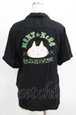 画像3: MINT NeKO / ネコ刺繍半袖シャツ  黒 H-25-07-02-1057-HN-BL-KB-ZH (3)