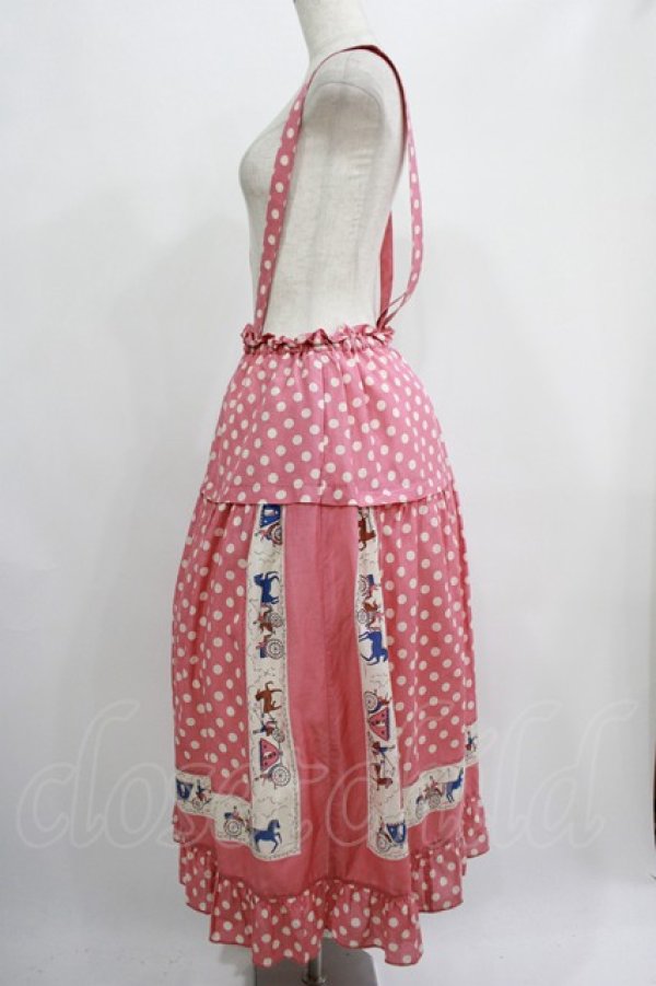 画像2: Jane Marple / Polka dots parade suspenders skirt  ピンク H-25-10-14-018-JM-SK-KB-ZH (2)