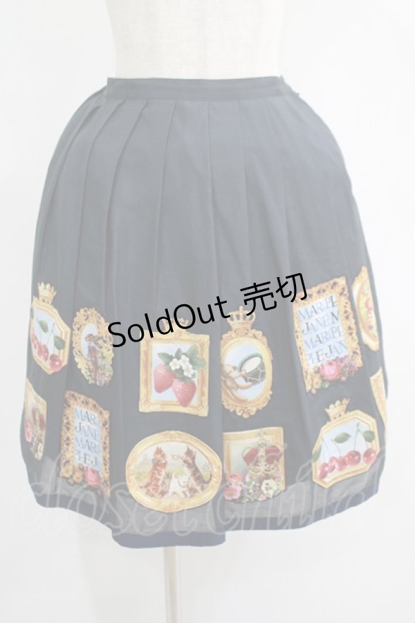 画像1: Jane Marple / Anniversaryフレームのデコパージュスカート  ネイビー H-25-10-14-021-JM-SK-KB-ZT257 (1)