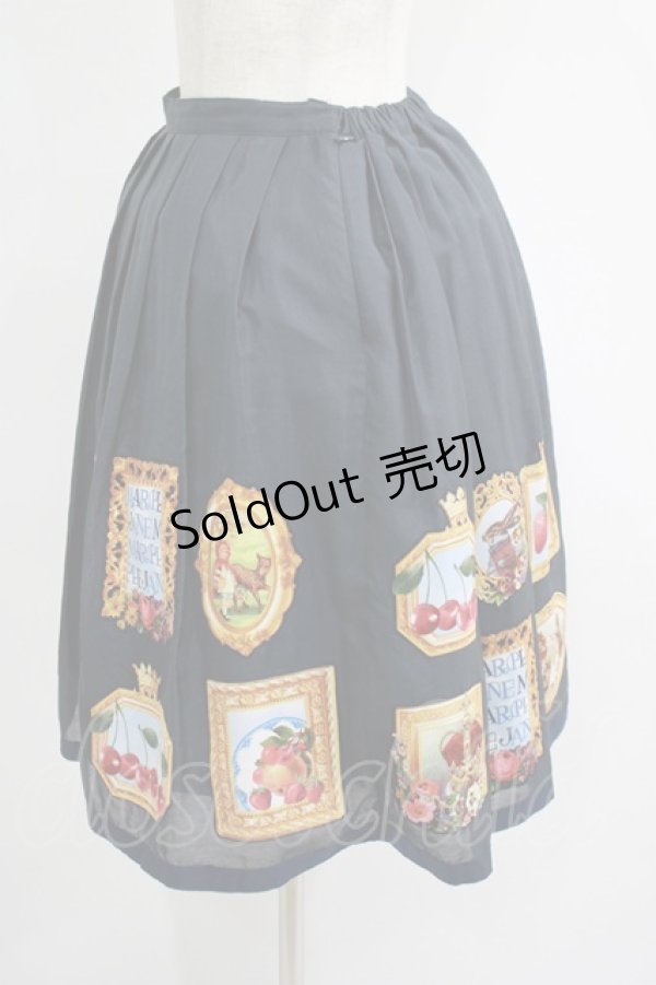 画像2: Jane Marple / Anniversaryフレームのデコパージュスカート  ネイビー H-25-10-14-021-JM-SK-KB-ZT257 (2)