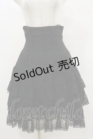 画像: metamorphose / ハイウエストフリルスカート(無地ジョーゼット) Free ブラック H-25-07-03-1049-ME-SK-NS-ZH