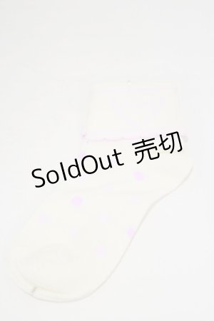 画像: Angelic Pretty / Fancyスクールドットクルー丈ソックス  シロ H-25-07-03-1007-AP-ZA-NS-ZH