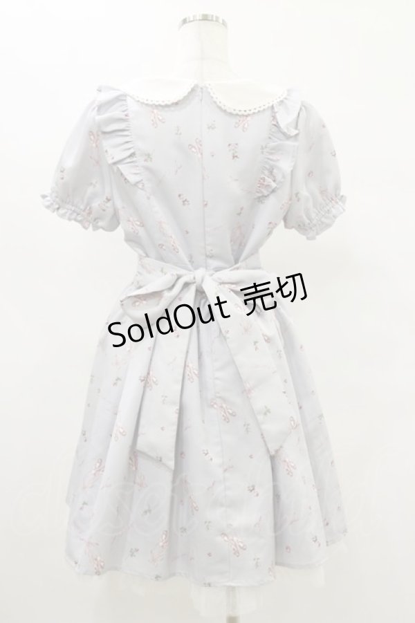 画像2: Ank Rouge / RibbonToeShoseレースアップフリルワンピース M サックス H-25-07-03-1054-CA-OP-NS-ZH (2)