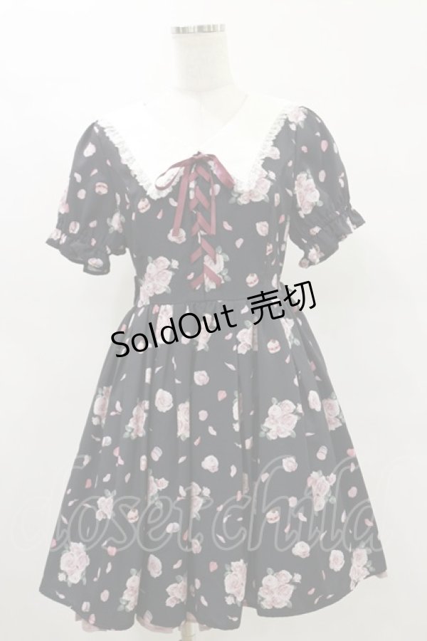 画像1: Ank Rouge / RosyMacaronスピンドルワンピース M ブラック H-25-07-03-1055-CA-OP-NS-ZH (1)