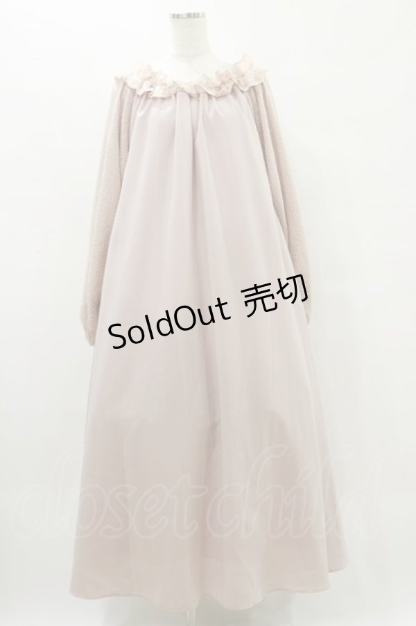 画像1: Maison de FLEUR Petite Robe canone / オフショルダーレースワンピース M Pink H-25-07-03-1057-EL-OP-NS-ZH (1)