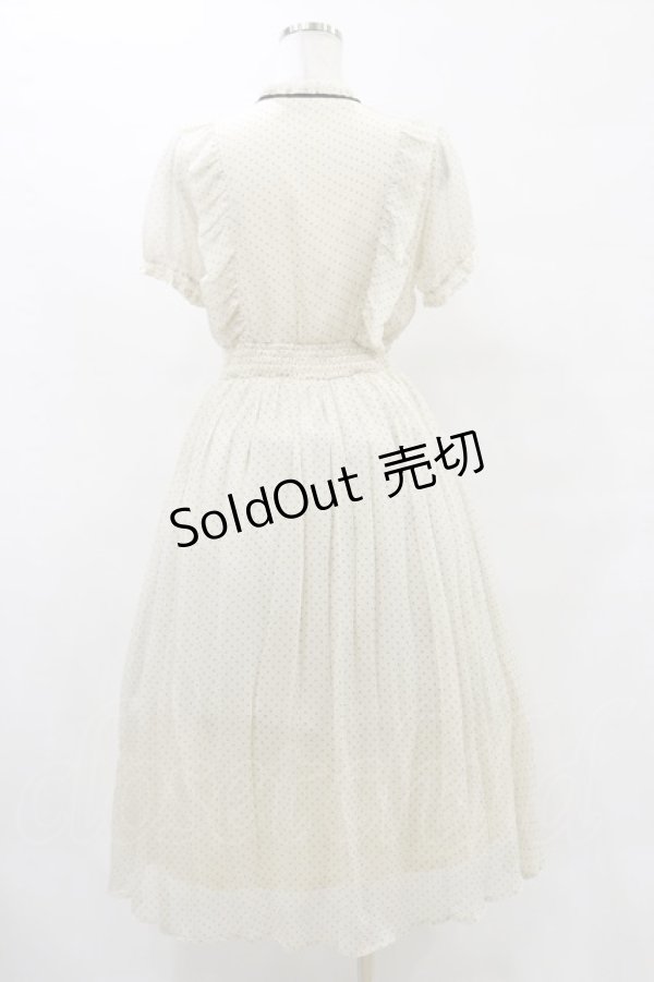 画像2: Ank Rouge / ドットシフォンフリルロングワンピース M アイボリー H-25-07-03-1059-CA-OP-NS-ZH (2)