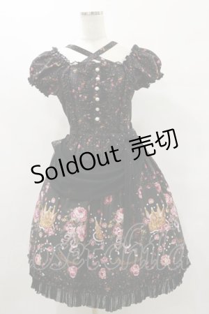 画像: metamorphose / プリンセスクラウンブーケワンピース Free ブラック H-25-07-03-1062-ME-OP-NS-ZH