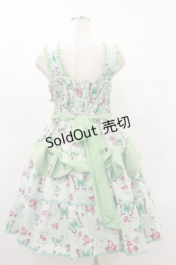 画像2: metamorphose / Jewel Butterflyシャーリングジャンパースカート Free ミント H-25-07-03-1063-ME-OP-NS-ZH (2)