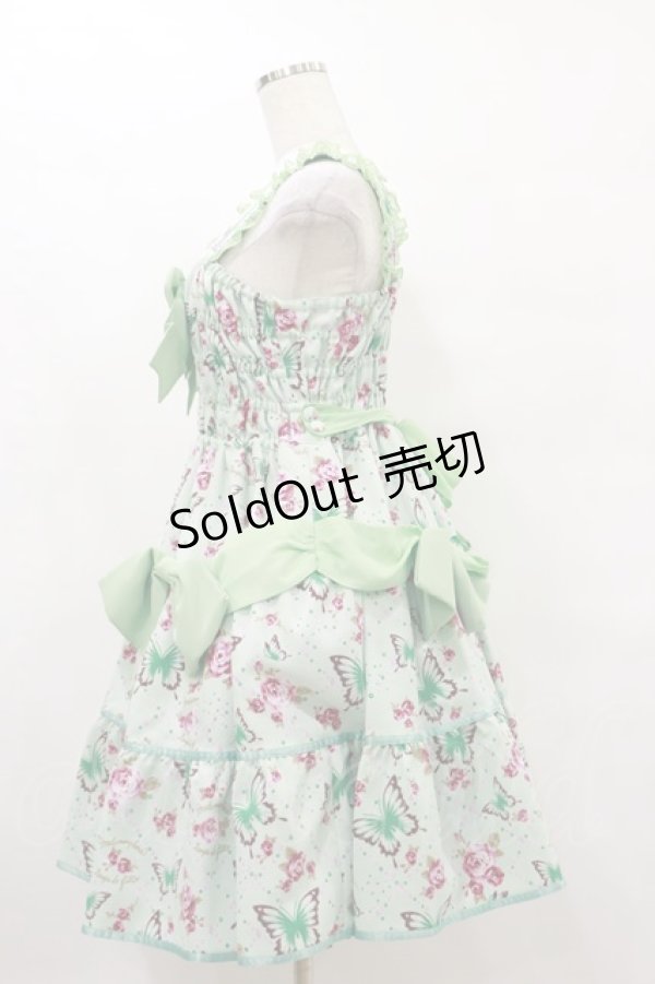 画像3: metamorphose / Jewel Butterflyシャーリングジャンパースカート Free ミント H-25-07-03-1063-ME-OP-NS-ZH (3)
